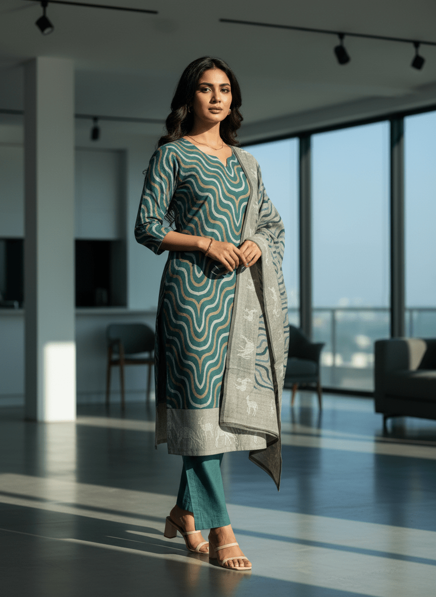 Embroidery Kurti Set (Unstitched) - Womantra Styles Pvt Ltd