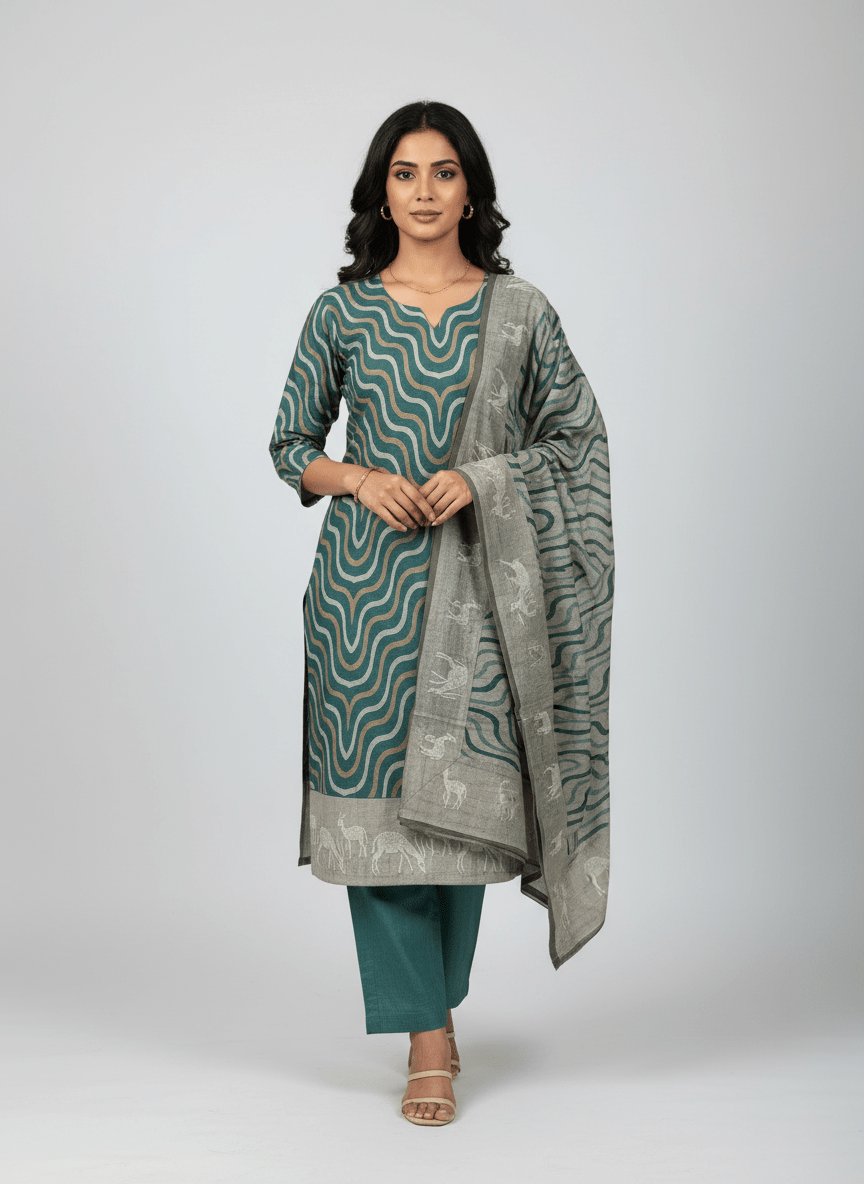 Embroidery Kurti Set (Unstitched) - Womantra Styles Pvt Ltd