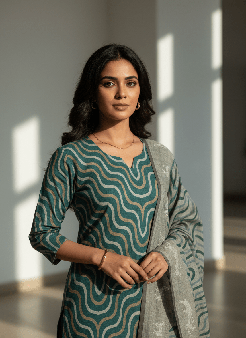 Embroidery Kurti Set (Unstitched) - Womantra Styles Pvt Ltd