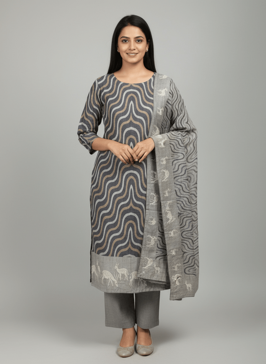 Embroidery Kurti Set (Unstitched) - Womantra Styles Pvt Ltd