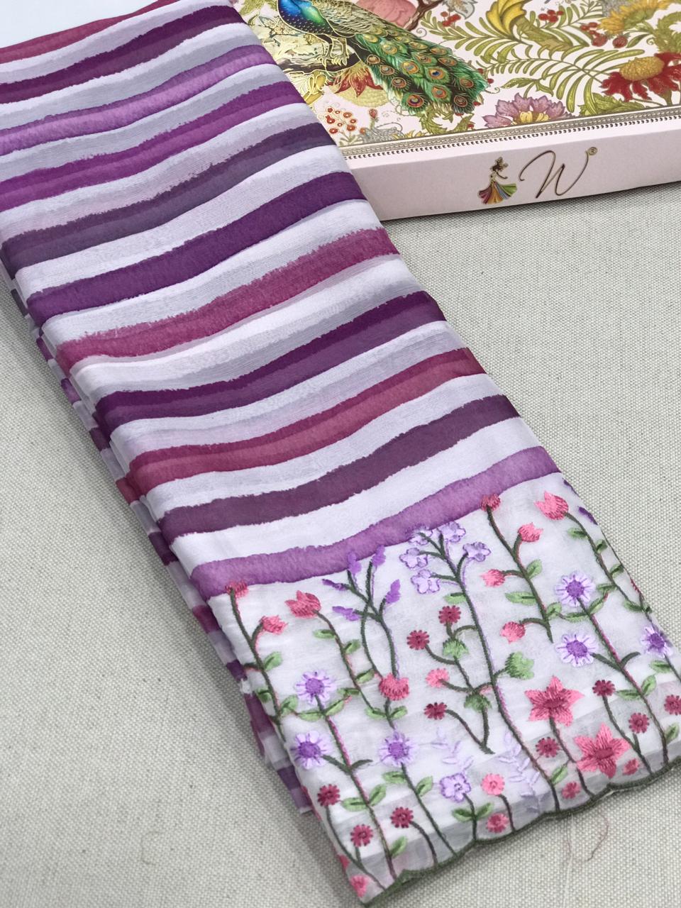 Febia Chiffon Digital Printed Saree - Womantra Styles Pvt Ltd
