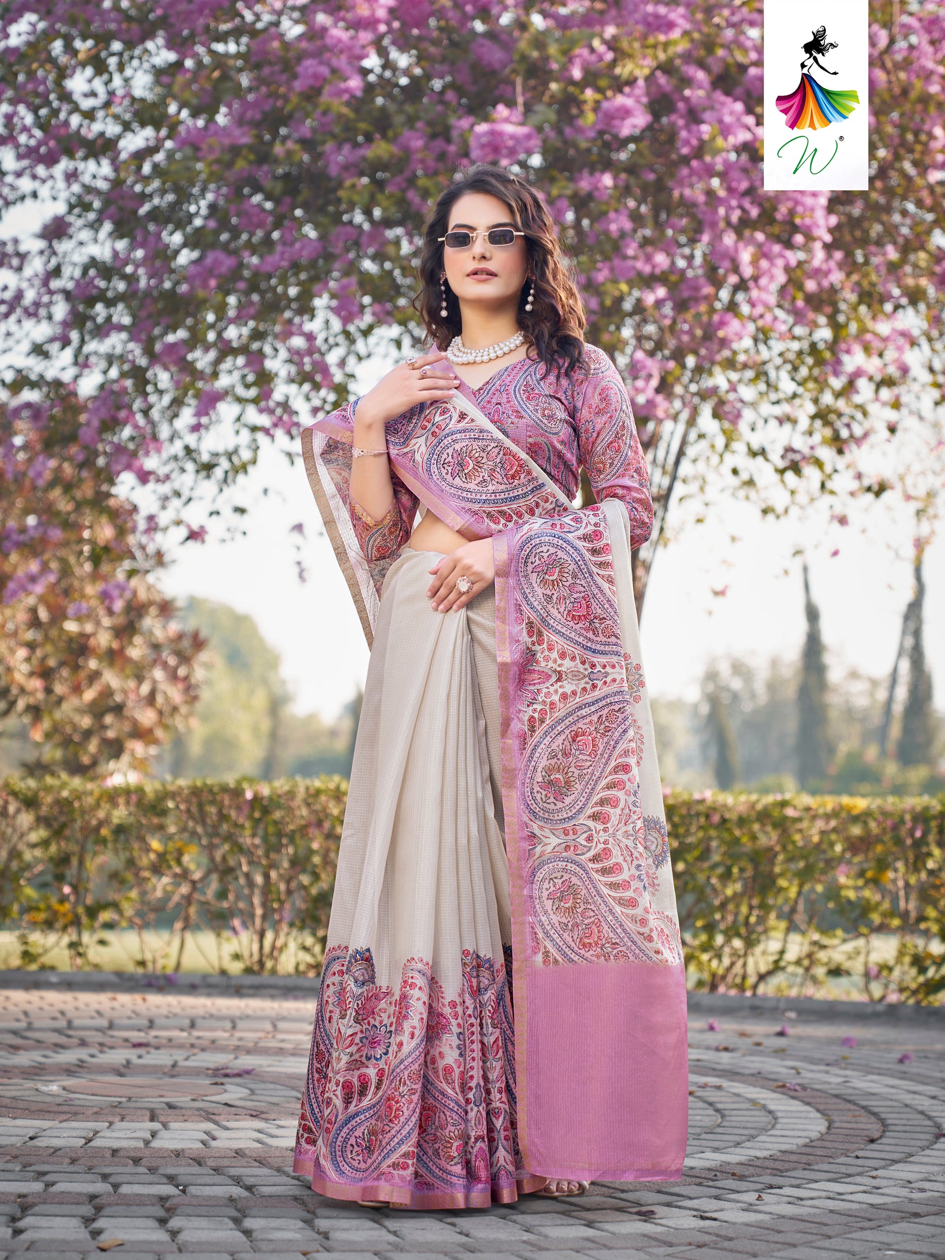 Geneva Digital Print Sari - Womantra
