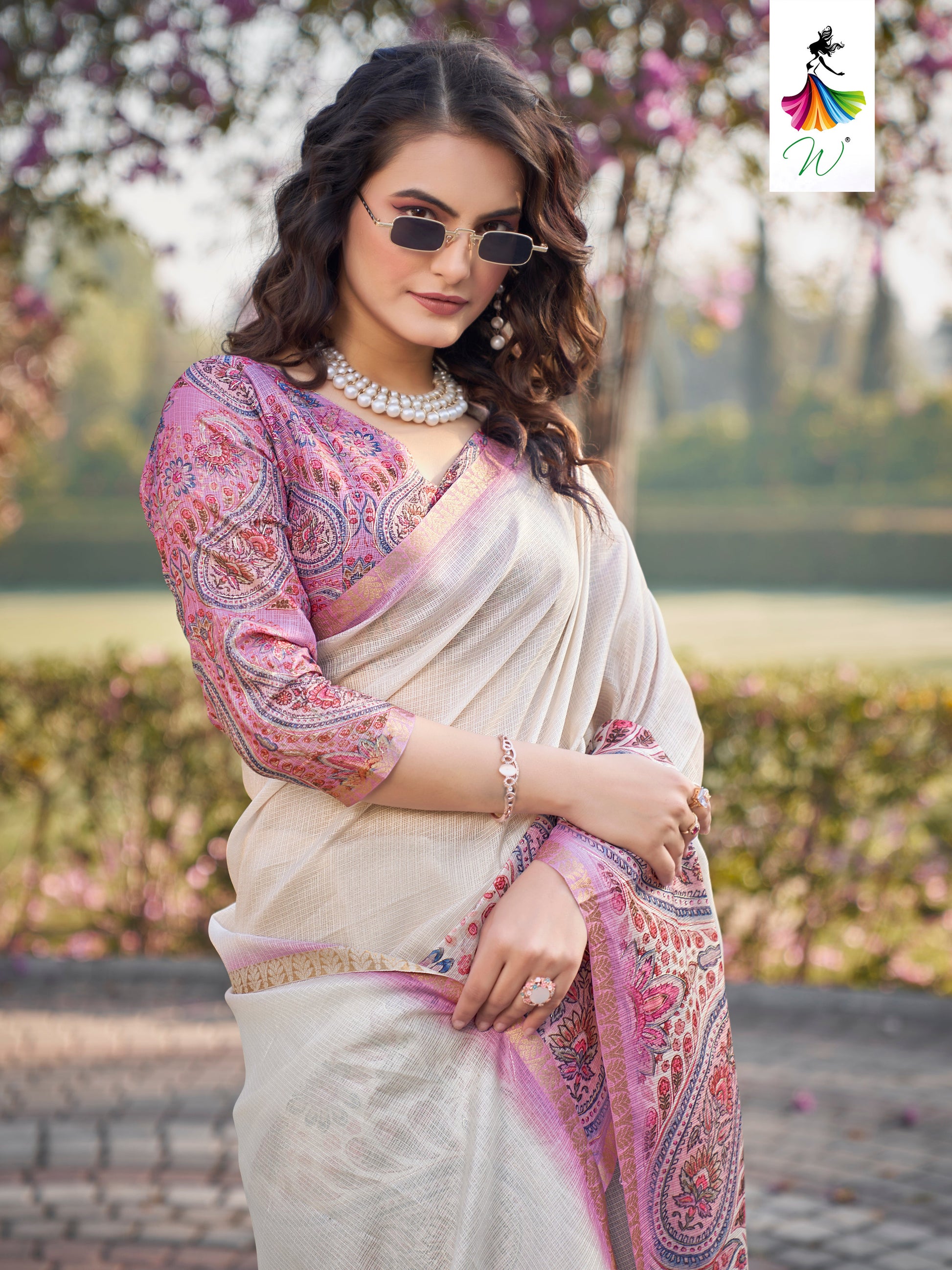 Geneva Digital Print Sari - Womantra