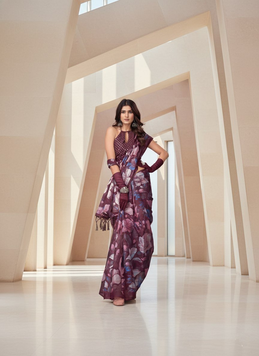 La Sofia Organza Saree - Womantra Styles Pvt Ltd