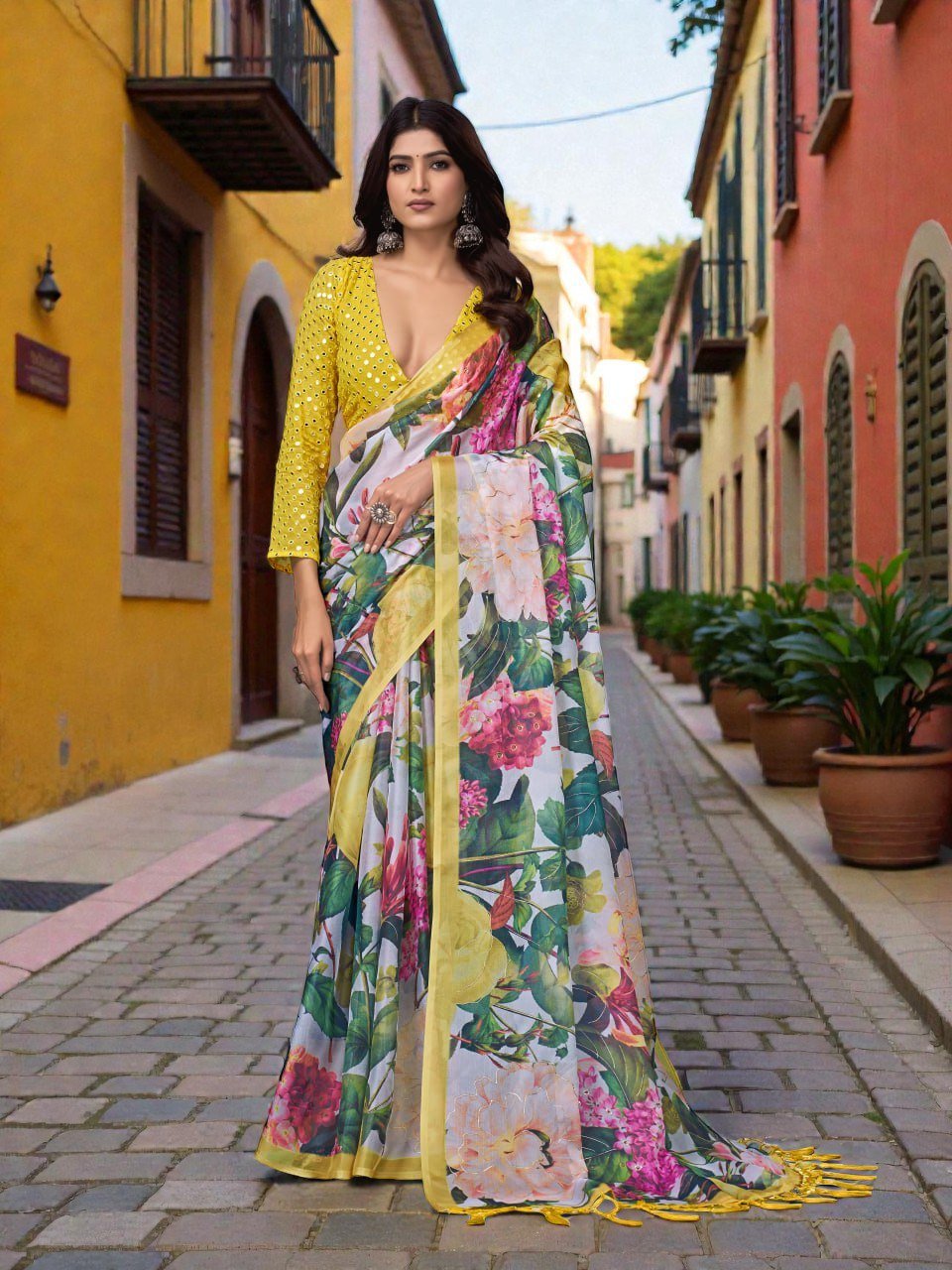 La Sofia Organza Saree - Womantra Styles Pvt Ltd