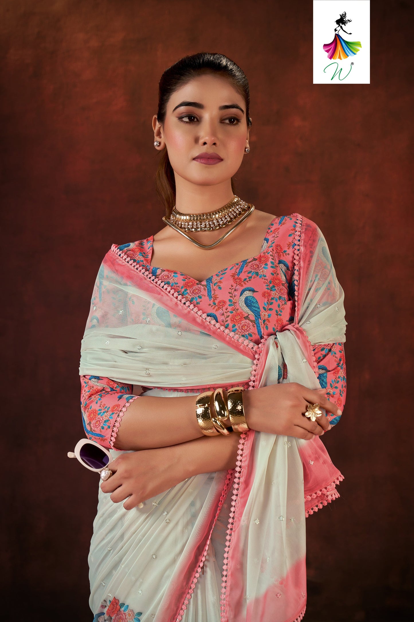 Rizz Chiffon Digital Printed Saree - Womantra Styles Pvt Ltd