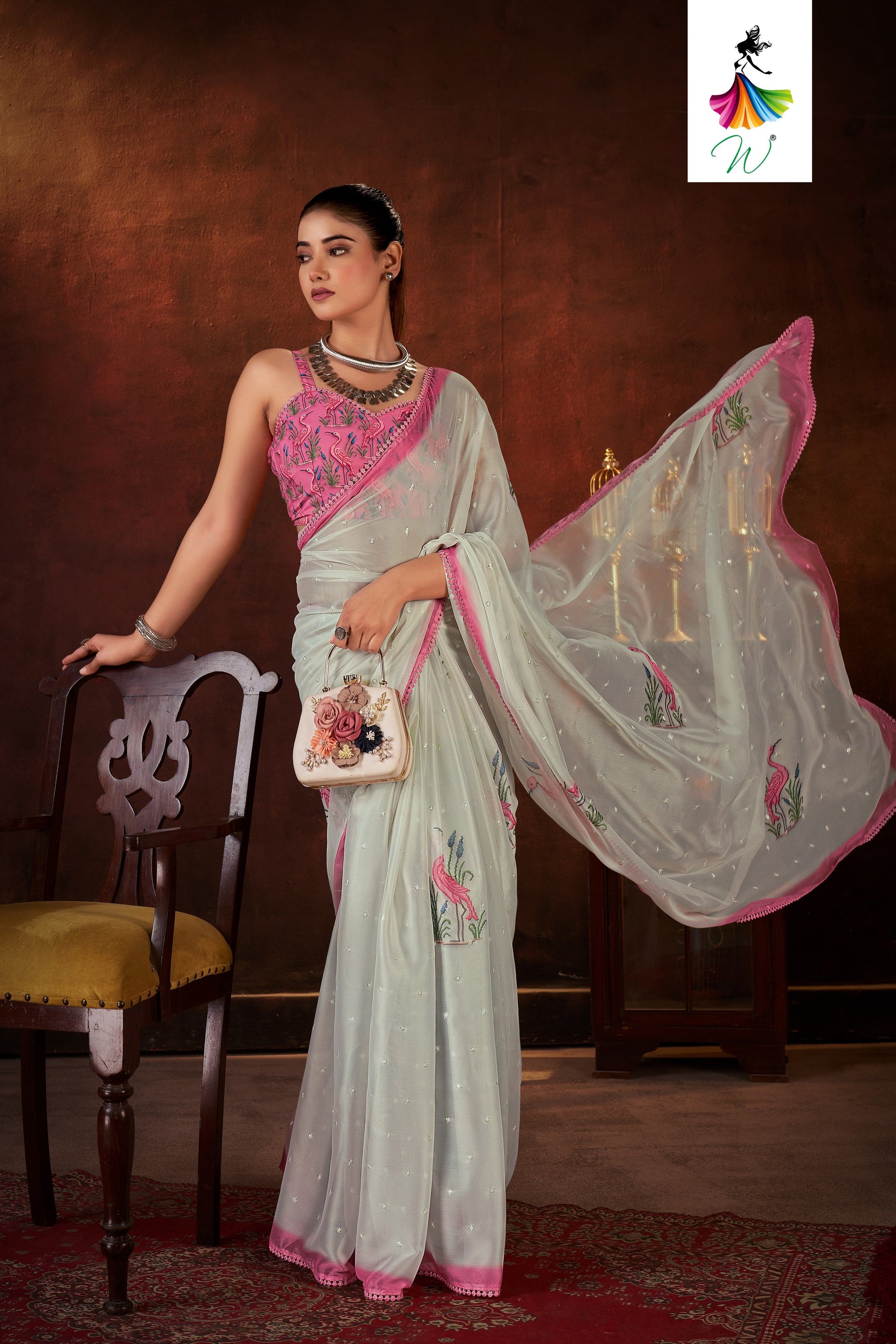 Rizz Chiffon Digital Printed Saree - Womantra Styles Pvt Ltd
