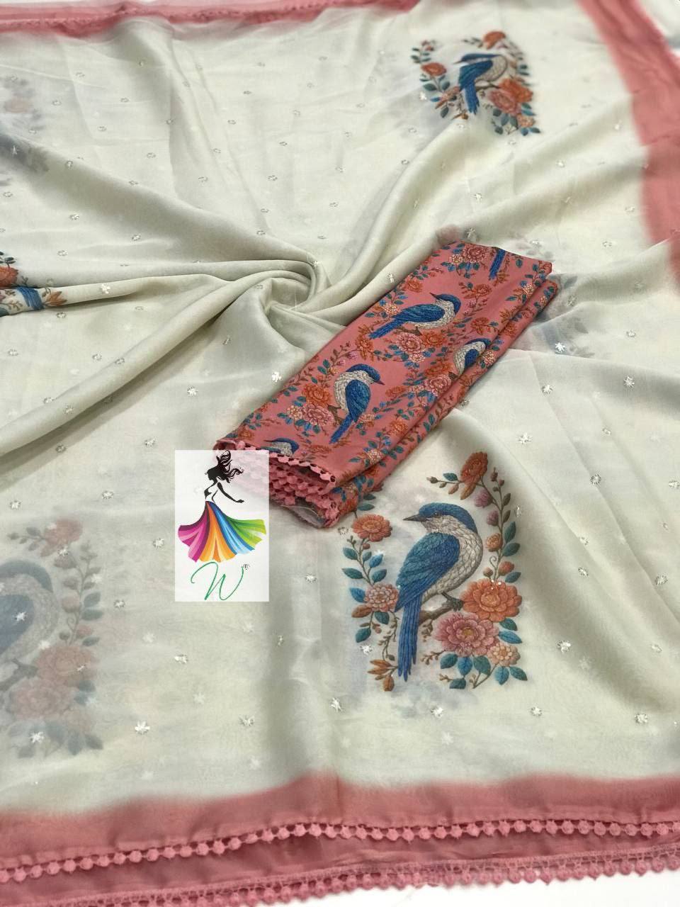 Rizz Chiffon Digital Printed Saree - Womantra Styles Pvt Ltd