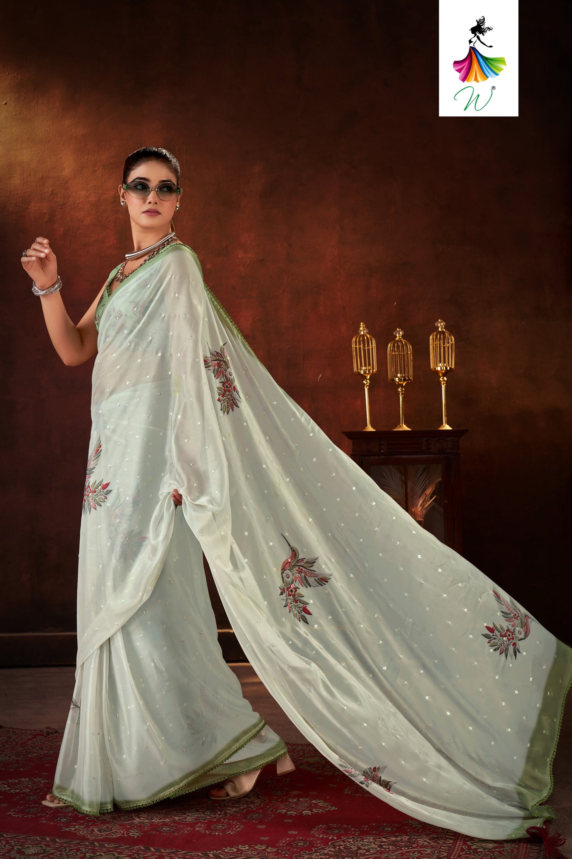 Rizz Chiffon Digital Printed Saree - Womantra Styles Pvt Ltd