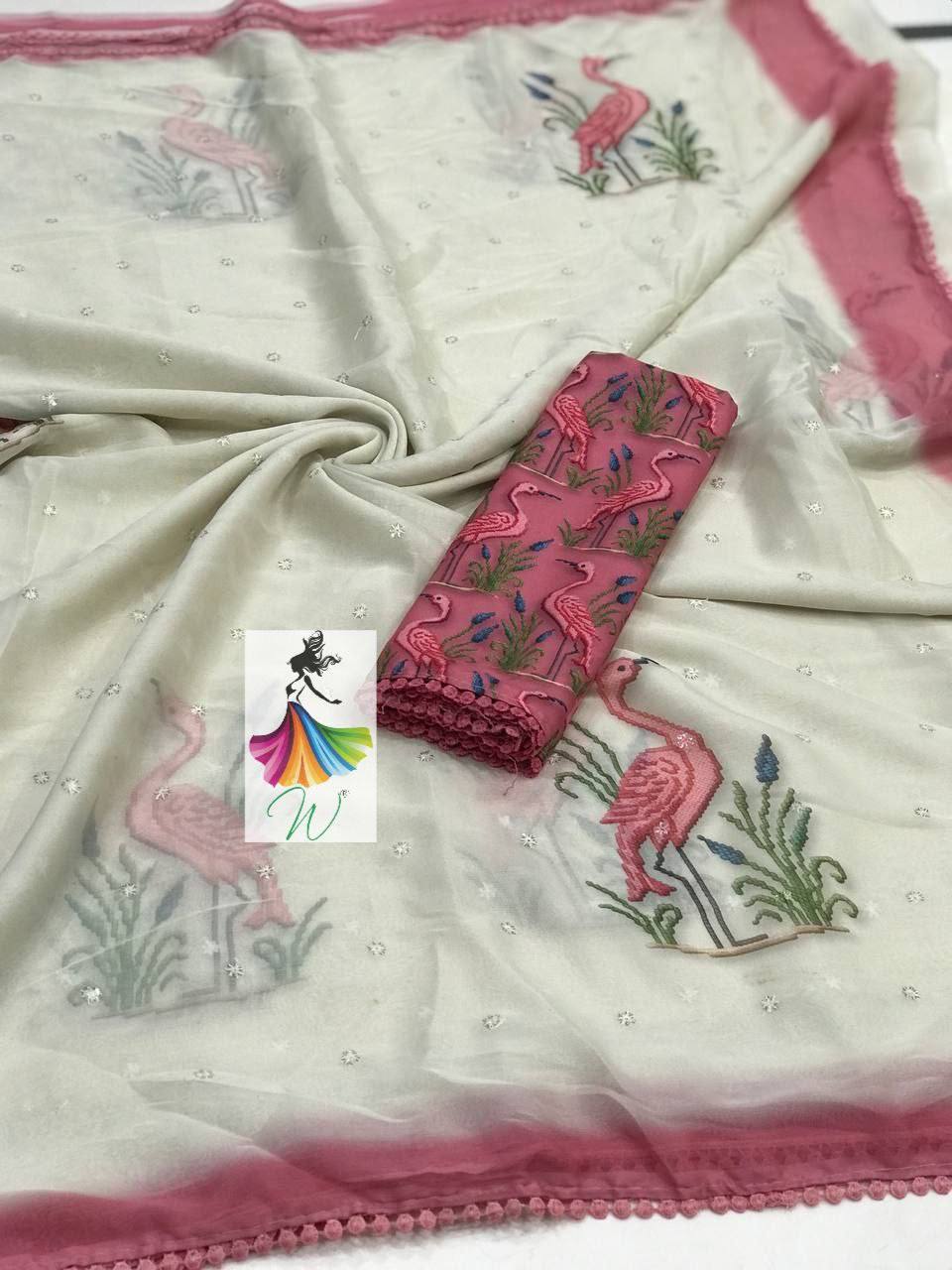 Rizz Chiffon Digital Printed Saree - Womantra Styles Pvt Ltd