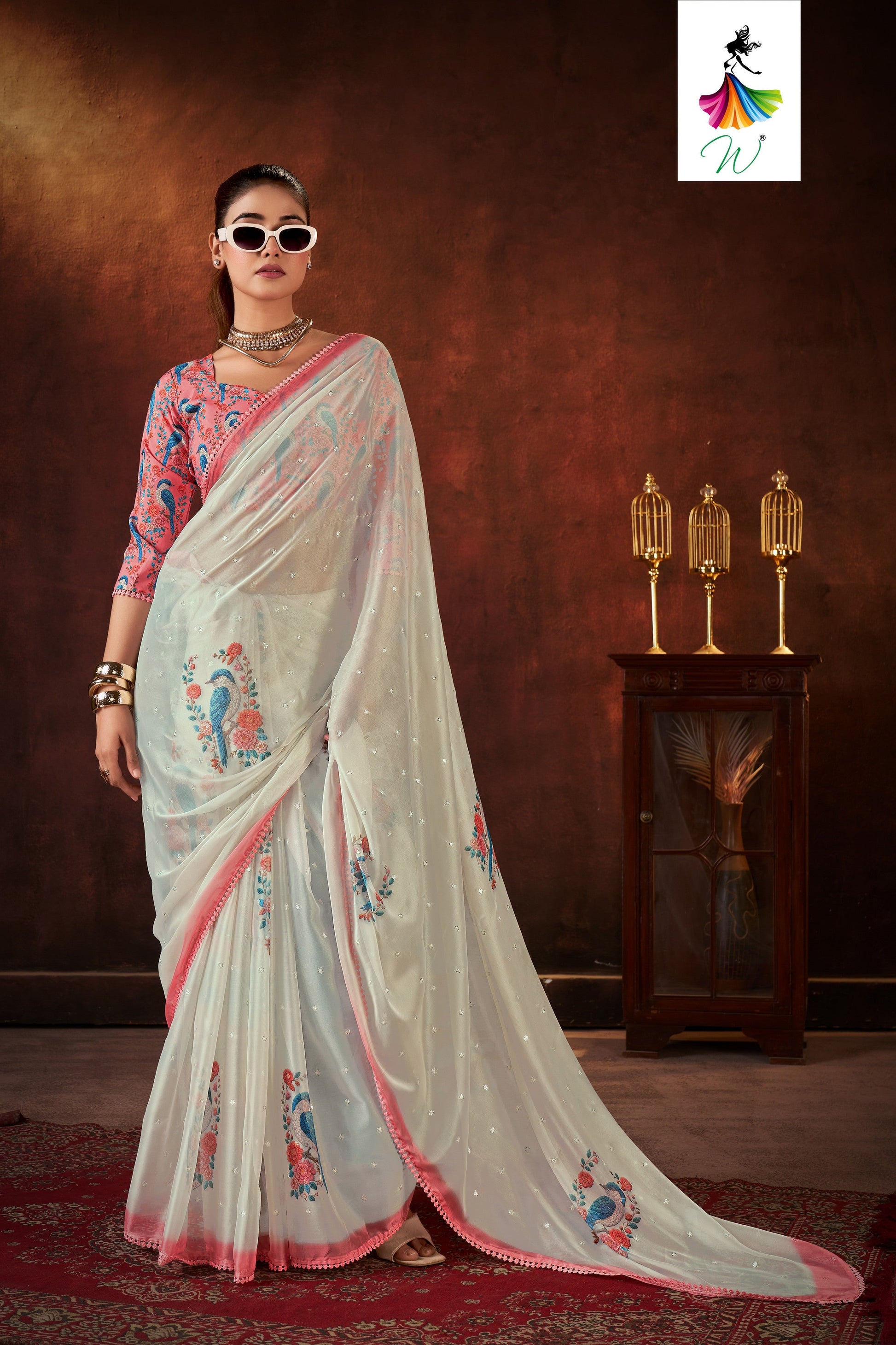 Rizz Chiffon Digital Printed Saree - Womantra Styles Pvt Ltd