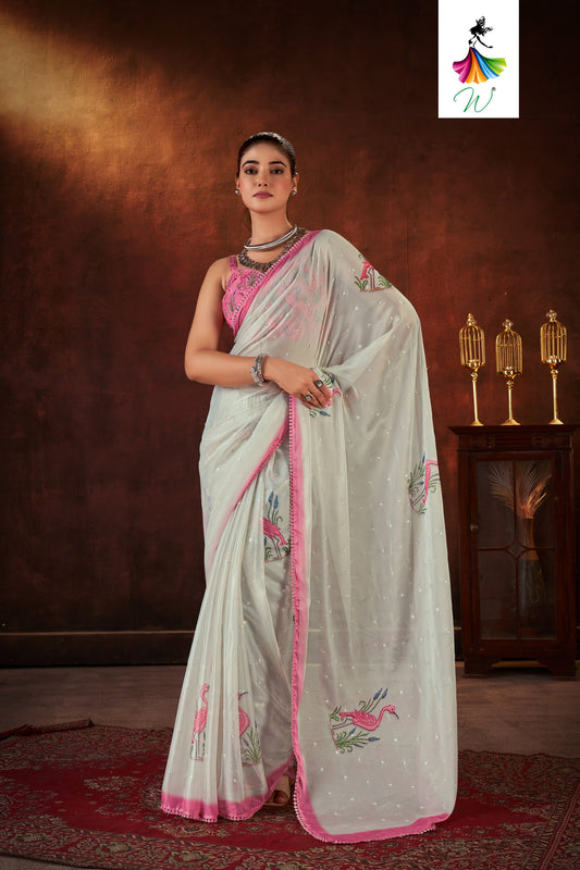 Rizz Chiffon Digital Printed Saree - Womantra Styles Pvt Ltd