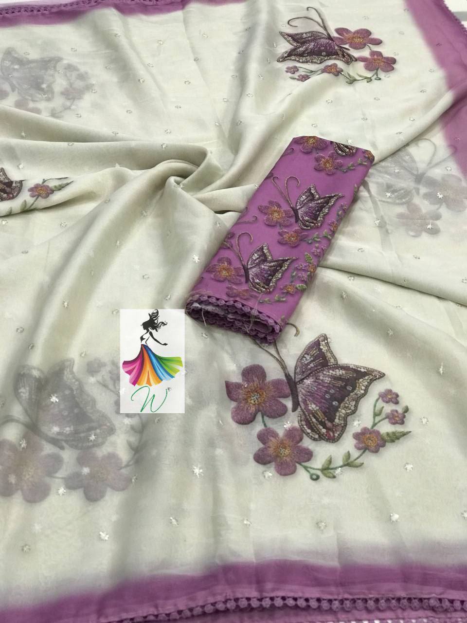 Rizz Chiffon Digital Printed Saree - Womantra Styles Pvt Ltd